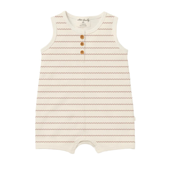 Squiggle Henley Romper