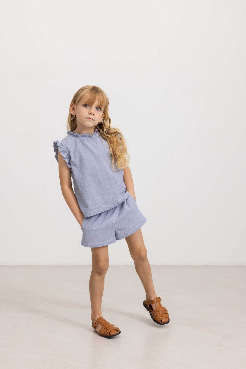 Tirra Blouse in Navy Stripe