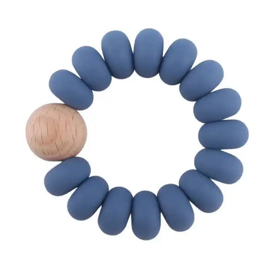 Baby Round Silicone Teether in Cobalt