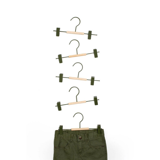 Kids Clip Hangers in Olive