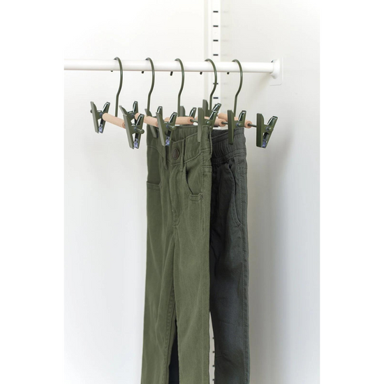 Kids Clip Hangers in Olive