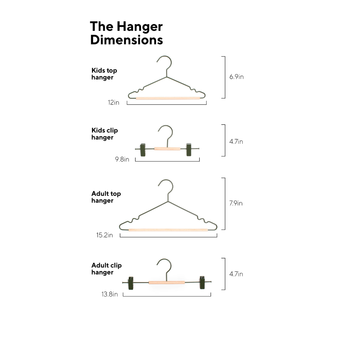 Kids Clip Hangers in Olive