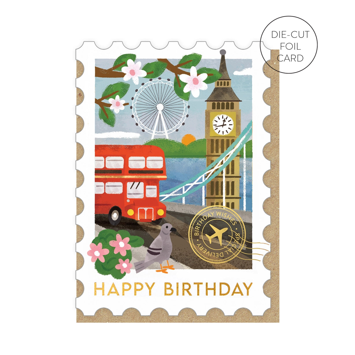 London Stamp Birthday Card