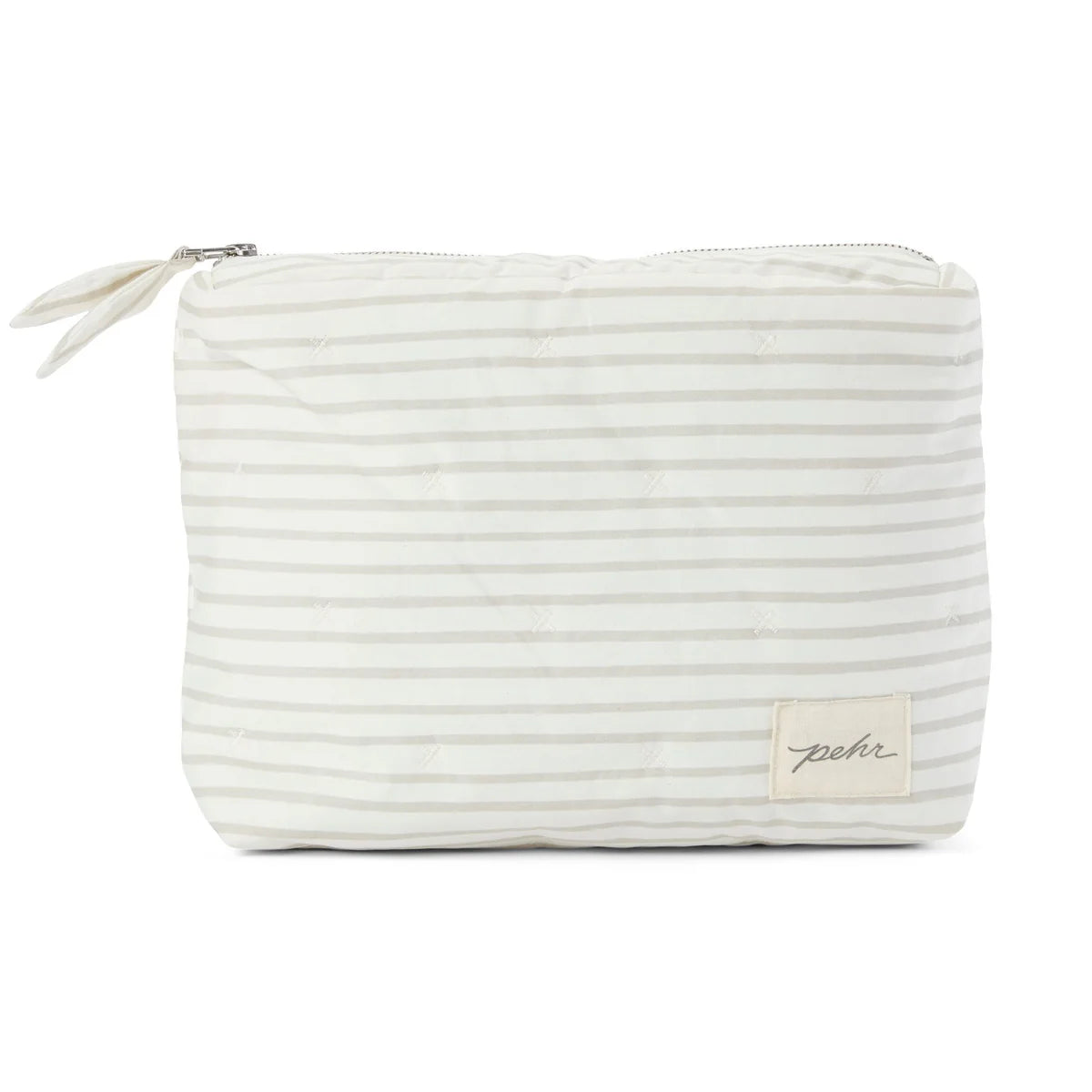 On the Go Pouch in Pebble Gray Stripe