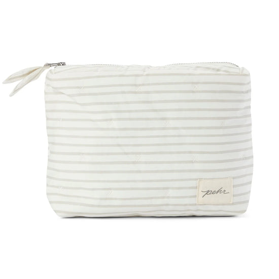 On the Go Pouch in Pebble Gray Stripe