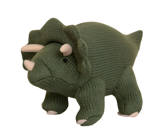 Knit Triceratops Stuffed Animal