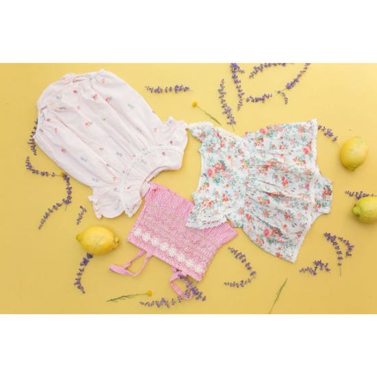 Load image into Gallery viewer, Yolia Romper in Pink Bouquet Stripes
