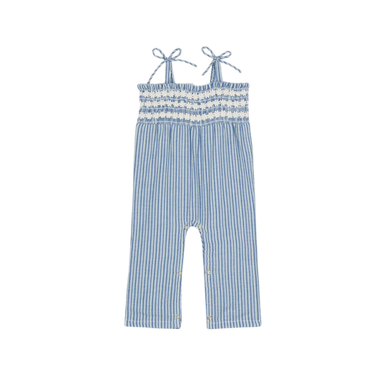 Morli Overalls in Blue Parasol Stripes