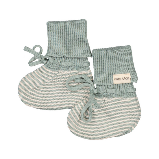 Baby Booties in Jade Stripe