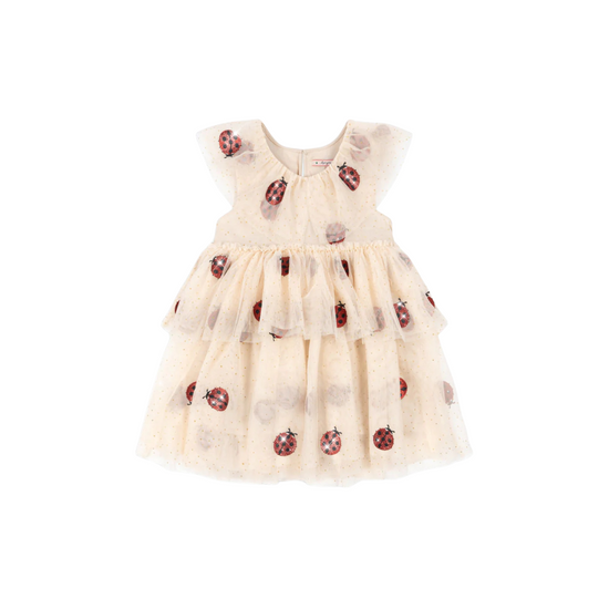 Fayette Dress in Ladybug Glitter