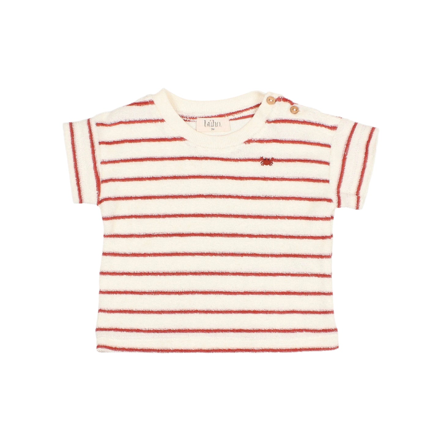 Red Terry Stripes Shirt - Baby