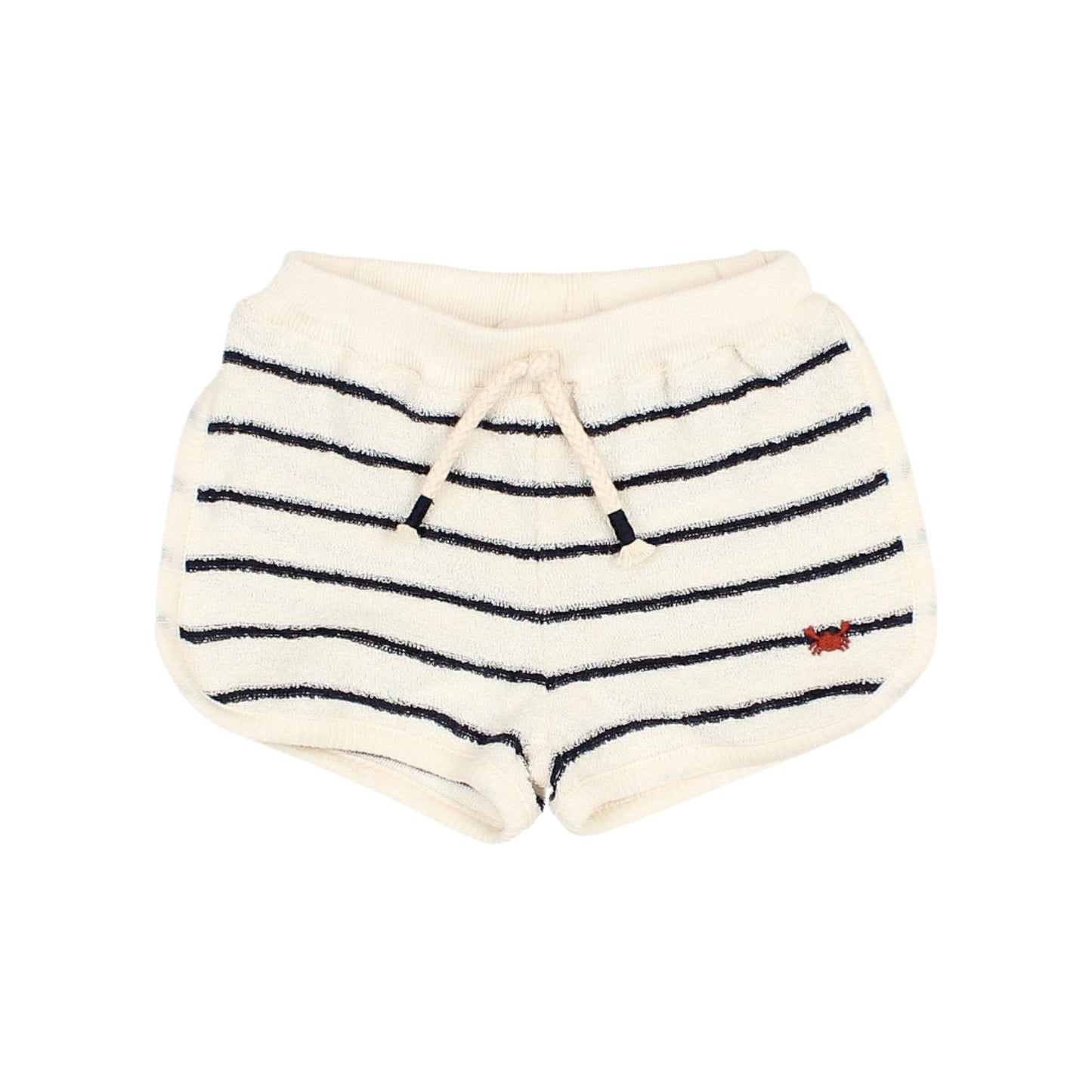 Navy Terry Stripes Shorts - Baby