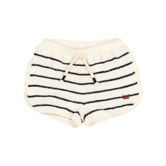 Navy Terry Stripes Shorts - Baby