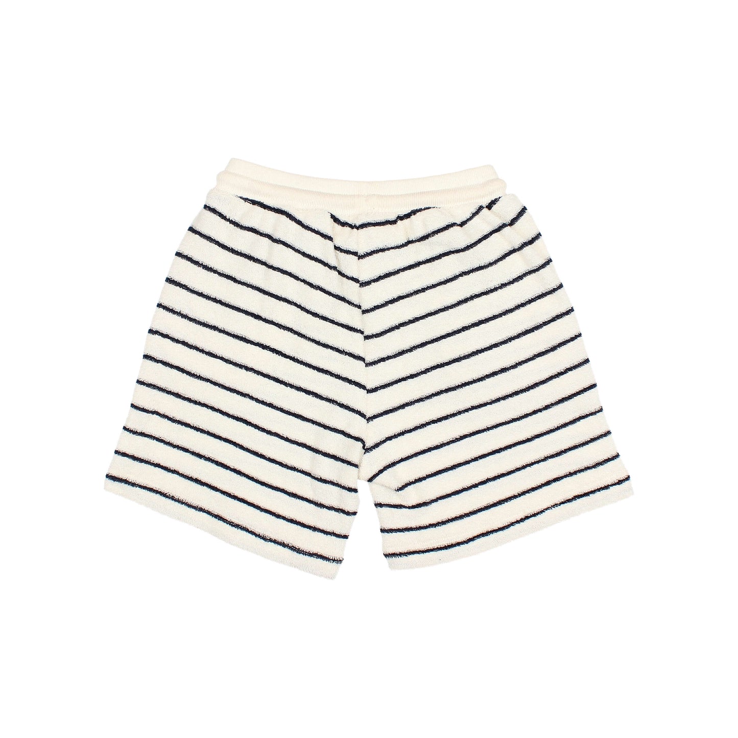 Navy Terry Stripes Shorts - Toddler