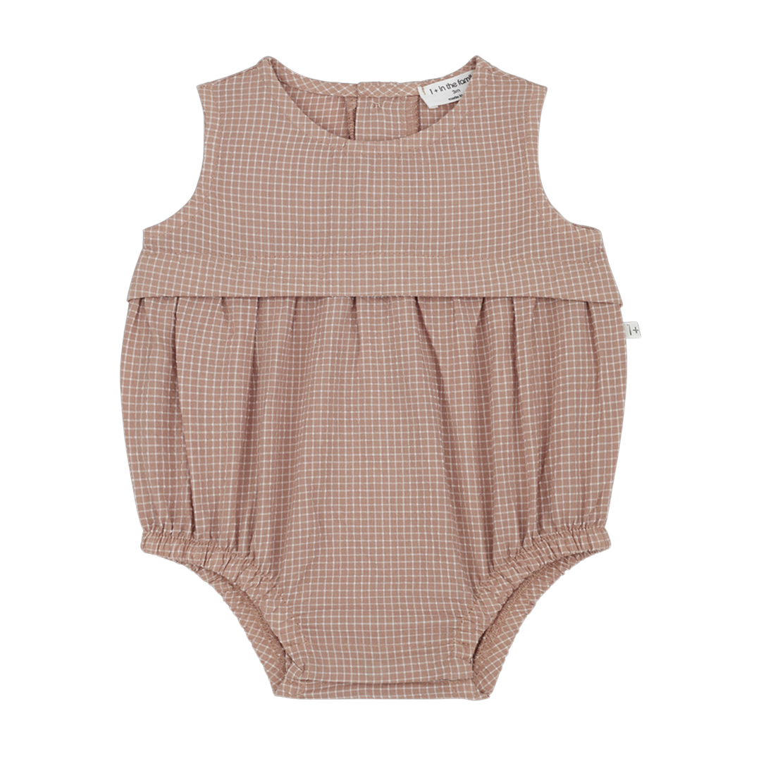 Ugo Check Romper in Apricot