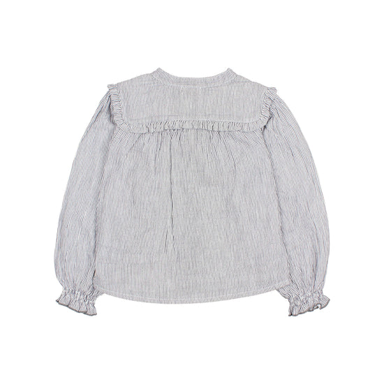 Hello Embroidered Stripes Toddler Blouse