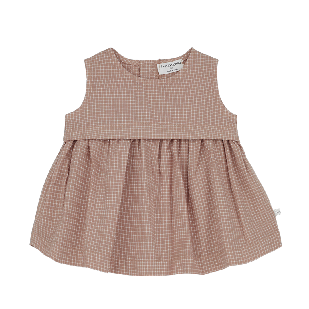 Naomi Check Dress in Apricot