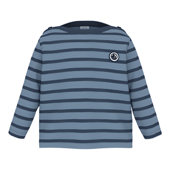 Long Sleeve Striped Sweater Top in Blue Navy