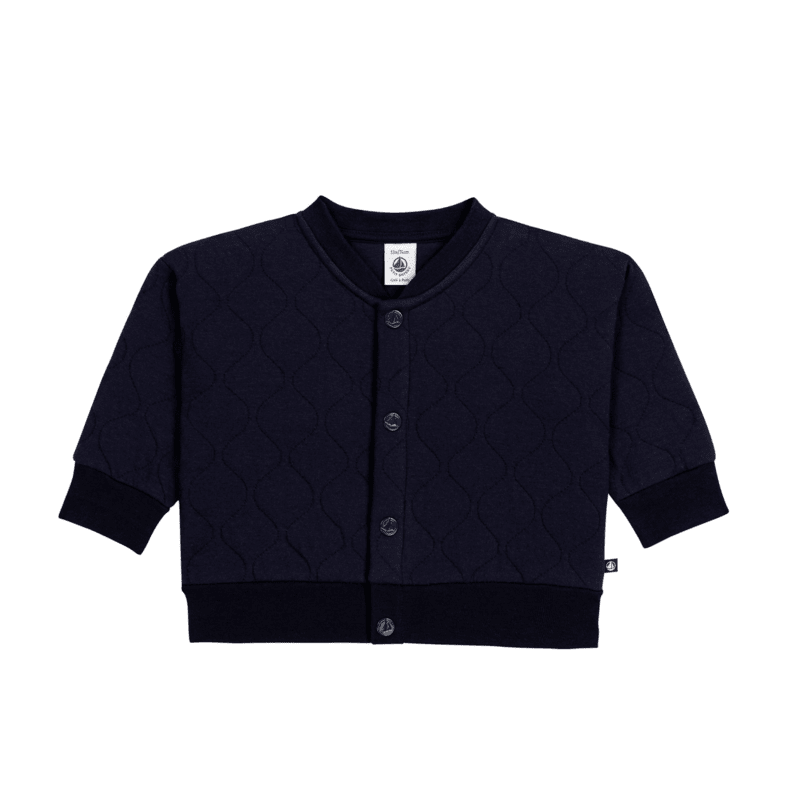 Quilted Cardigan in Navy