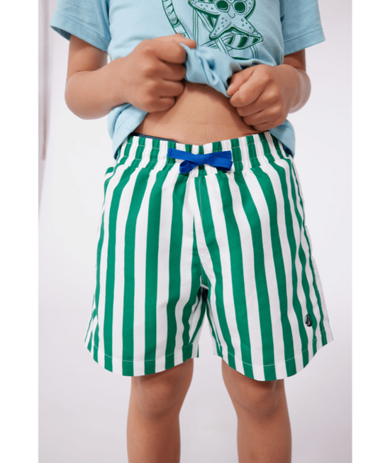 Load image into Gallery viewer, Green Striped Swim Shorts - Toddler
