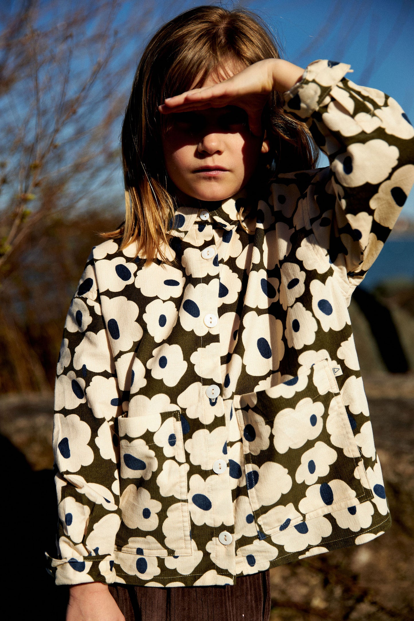 Reversible Sheep Print Jacket in Mountain Kaki