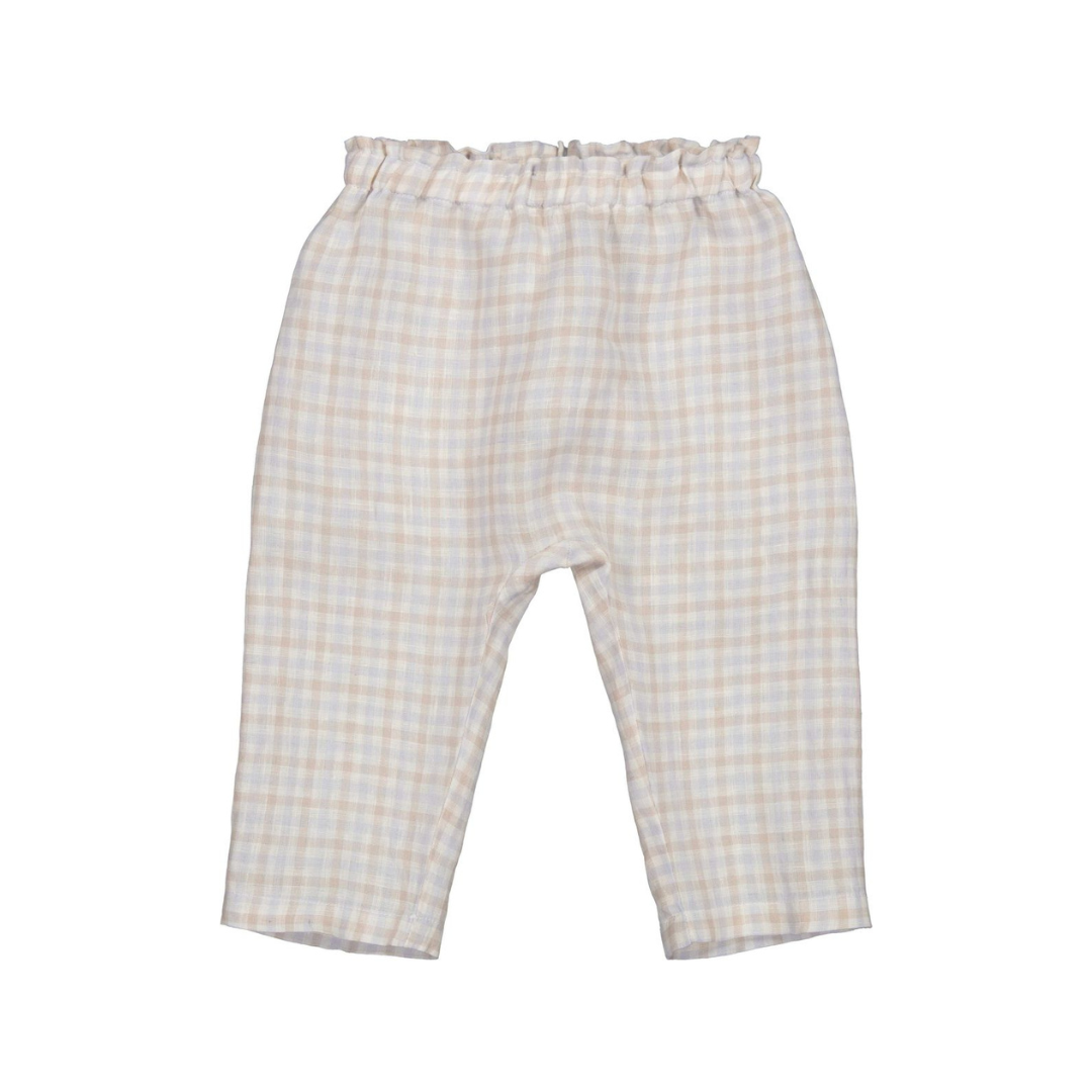 Panu Linen Pants in Summer Check