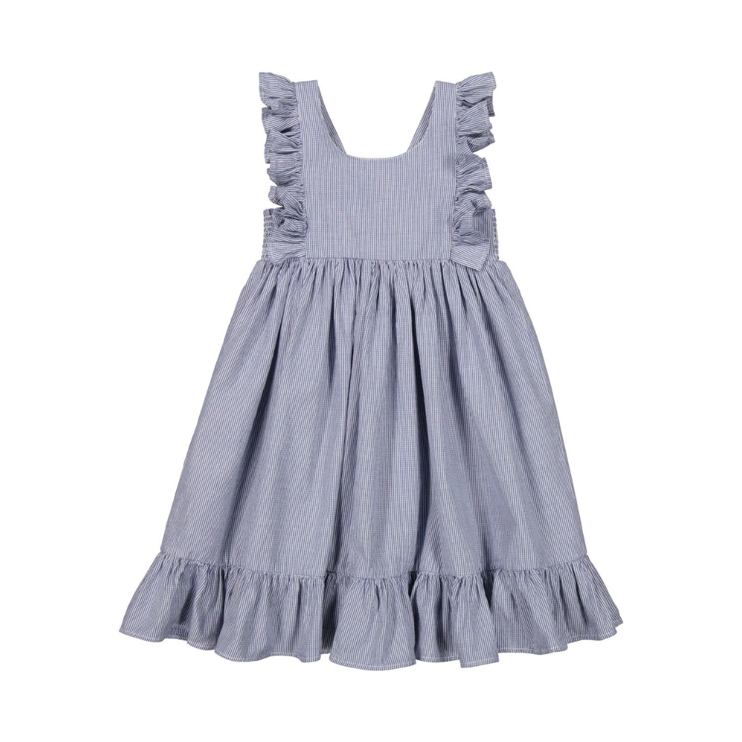 Danita Frill Dress in Navy Stripe