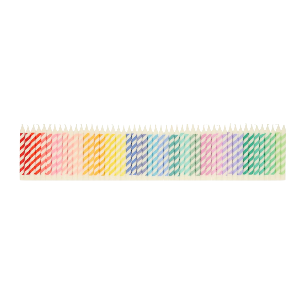 Rainbow Striped Mini Candles