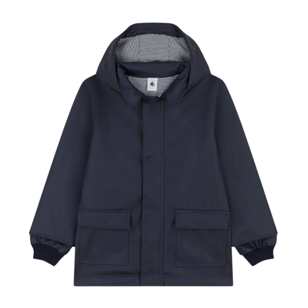 Navy Hooded Rain Jacket