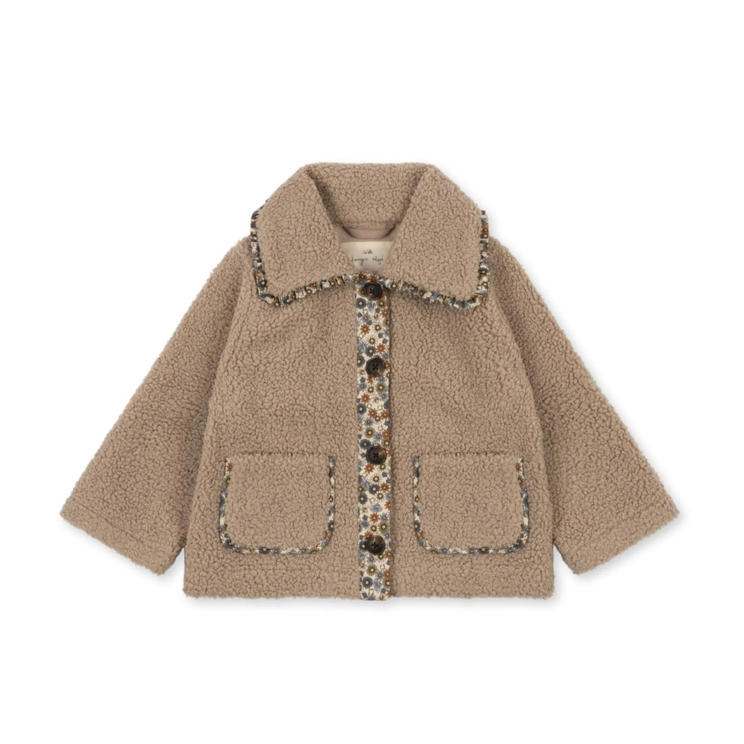 Cala Collar Frill Jacket in Oxford Tan