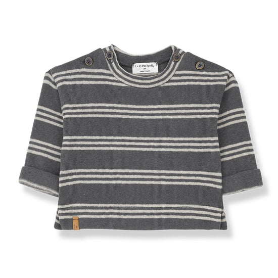 Gregori Stripe Sweater in Grey