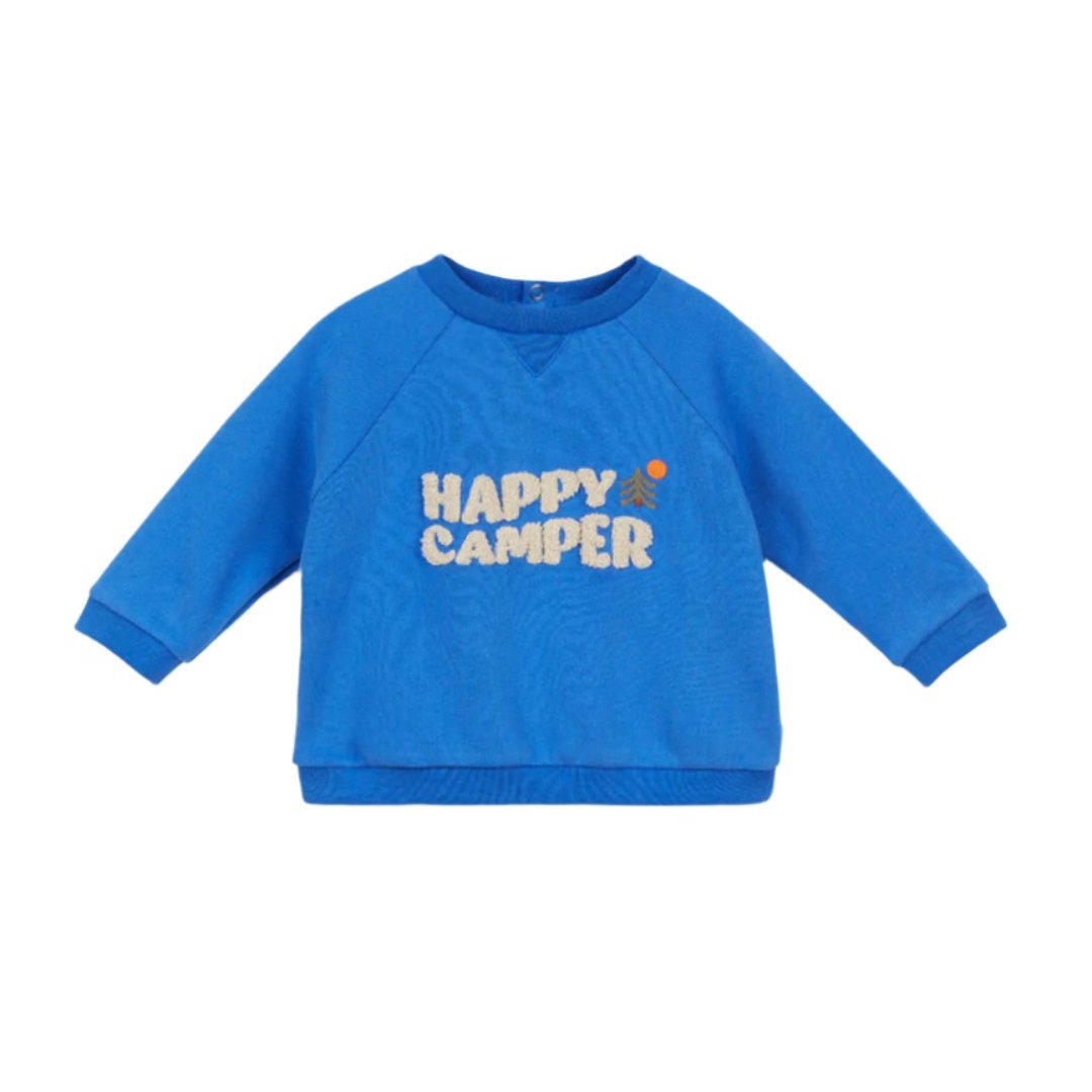 Happy Camper Sweatshirt in Blue Electric