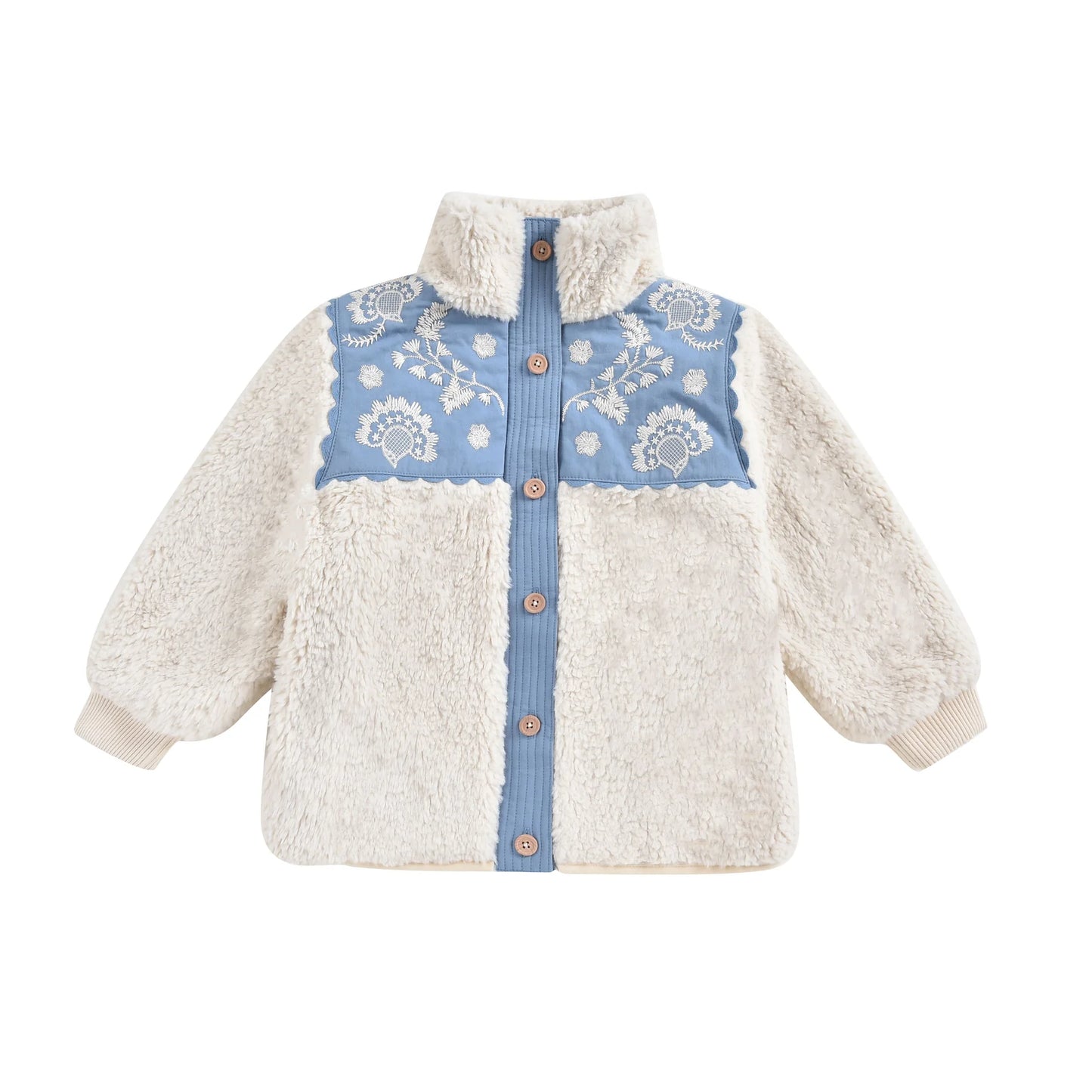 Rosanna Sherpa Jacket in Light Blue