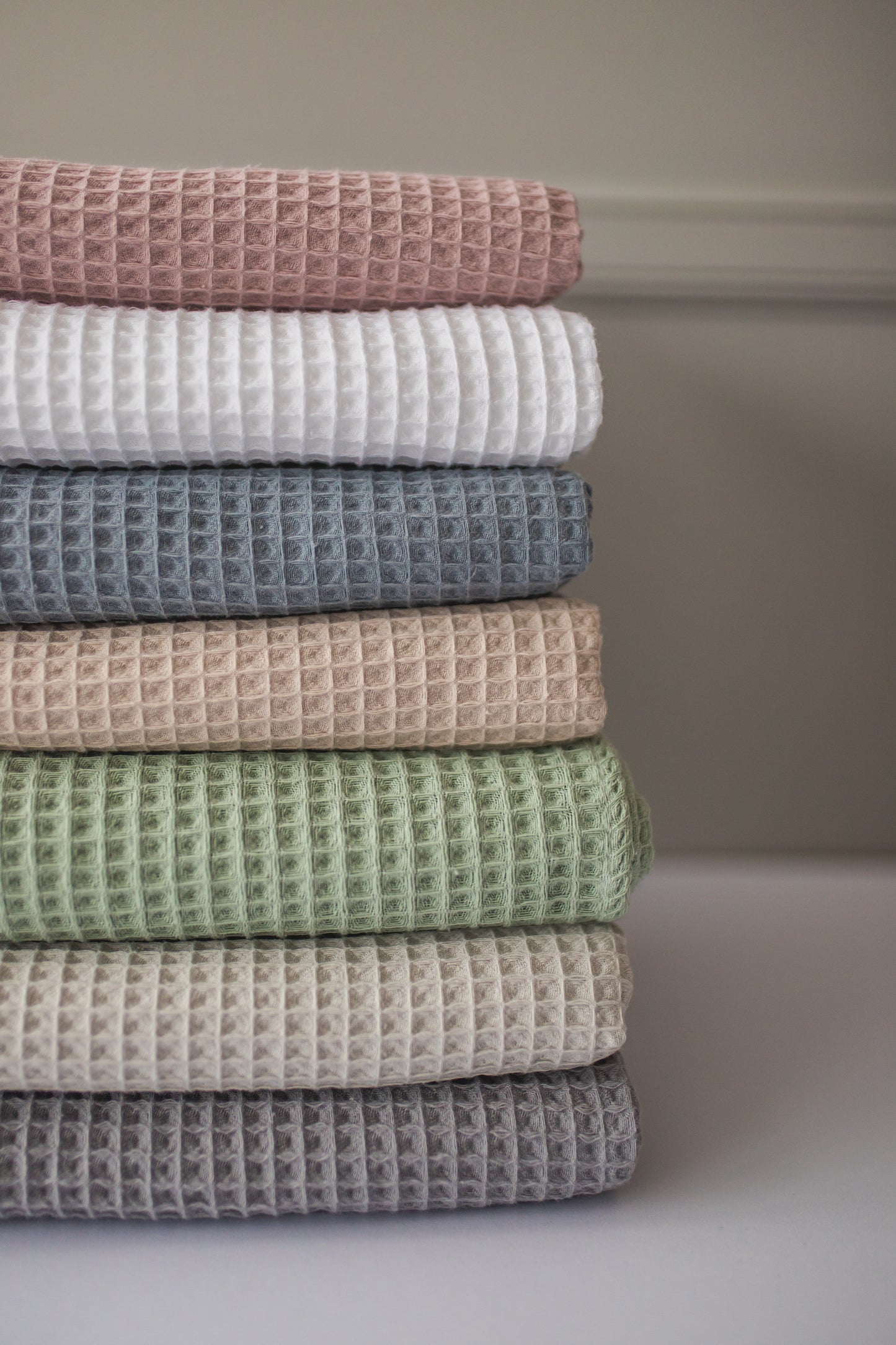 Organic Cotton Waffle Blanket in Sand