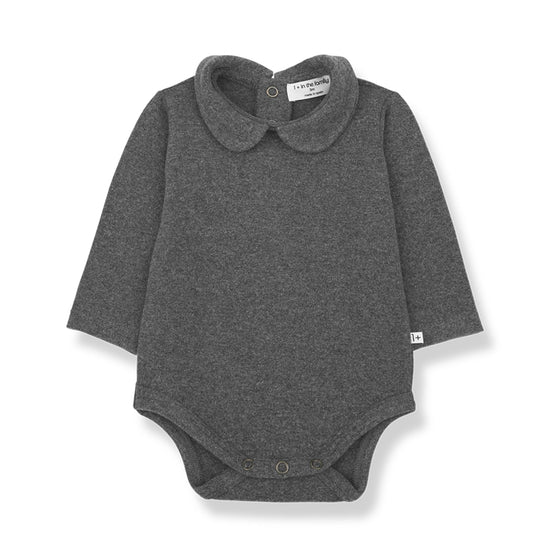 Lourdes Collar Bodysuit in Grey