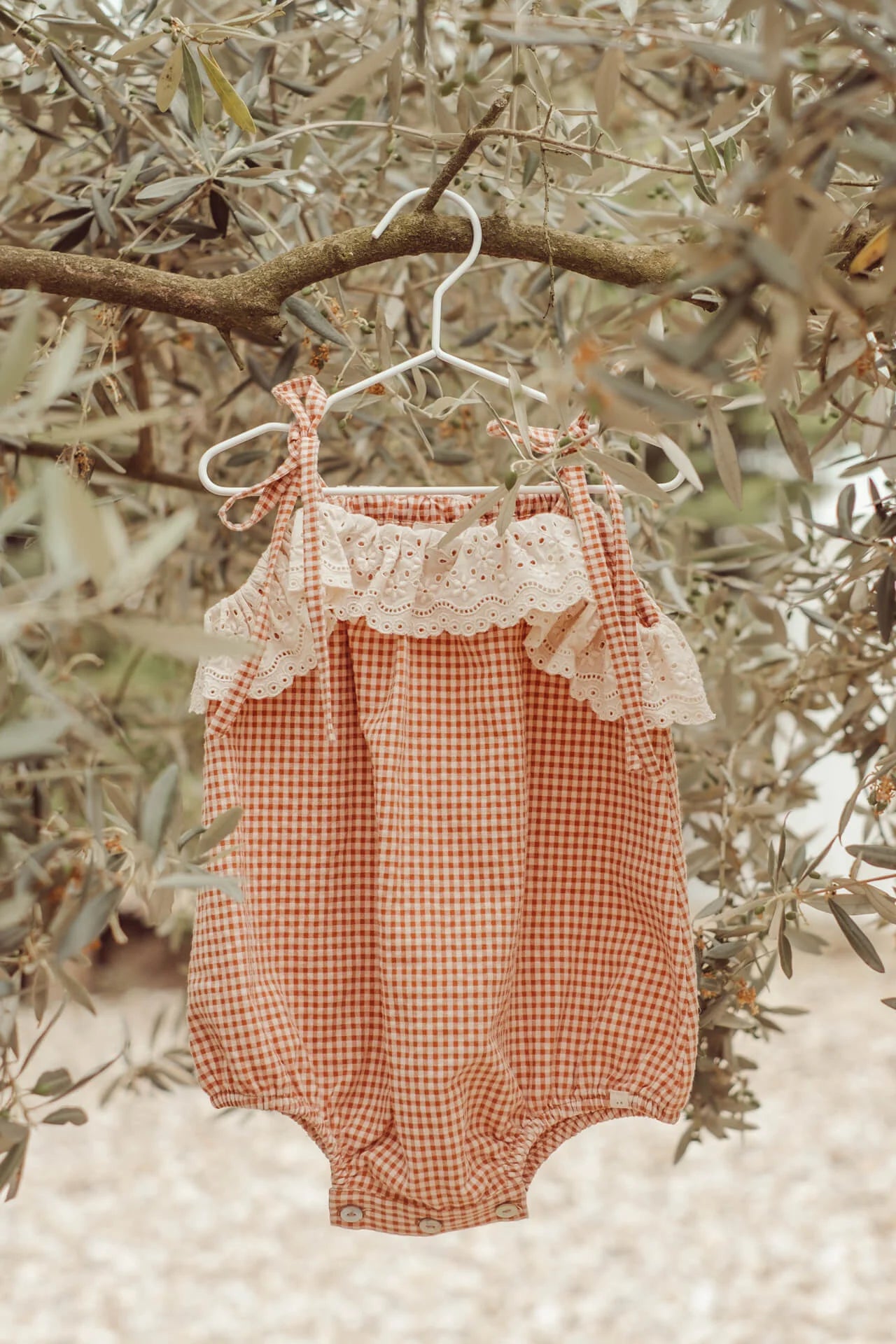 Clementina Frilled Bodysuit in Terracota