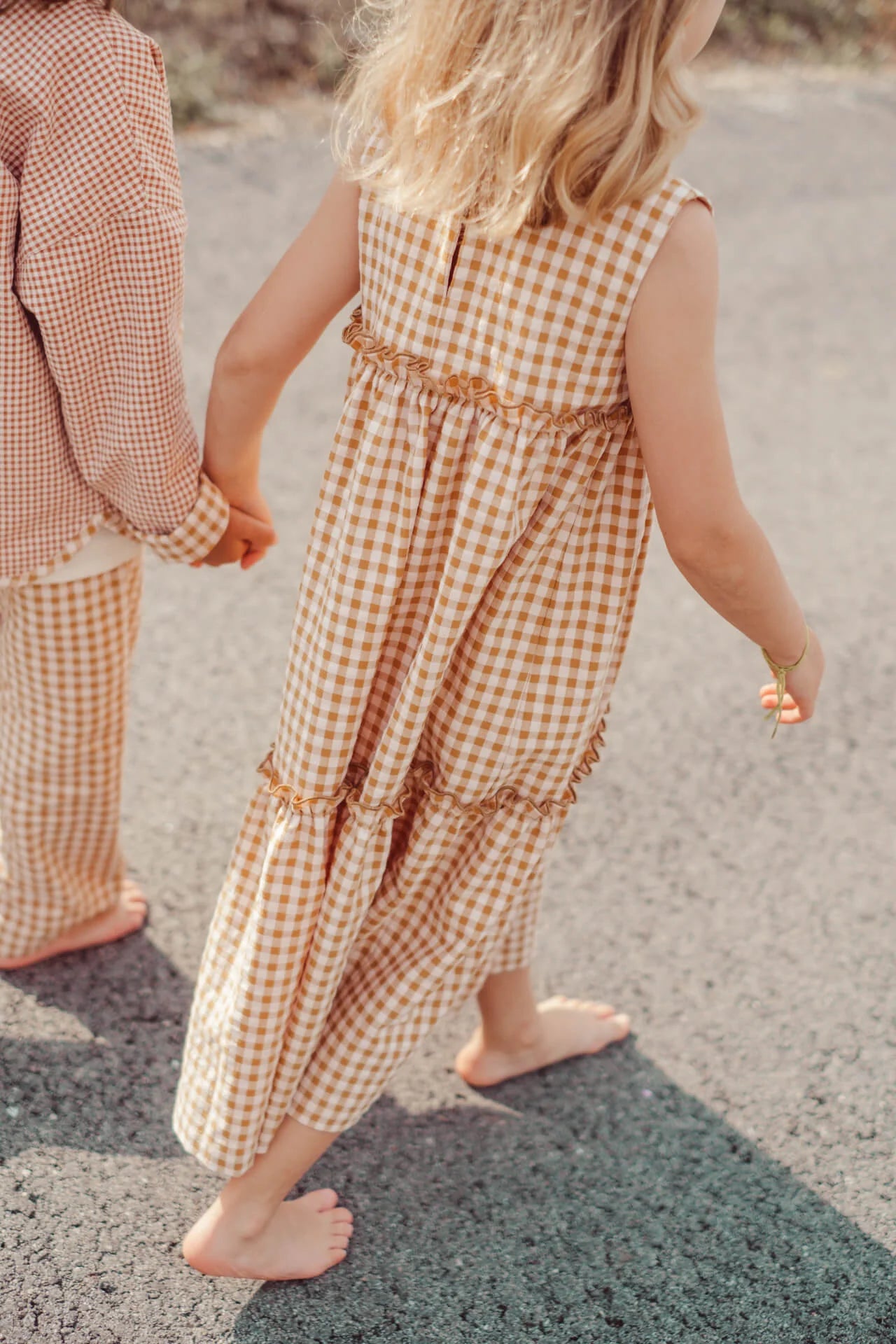 Olívia Check Dress in Mustard