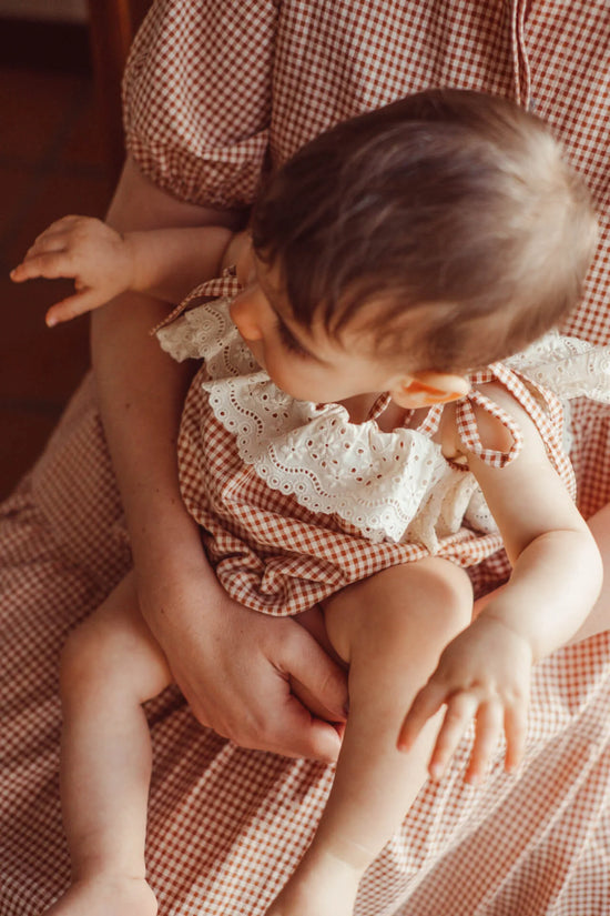 Clementina Frilled Bodysuit in Terracota