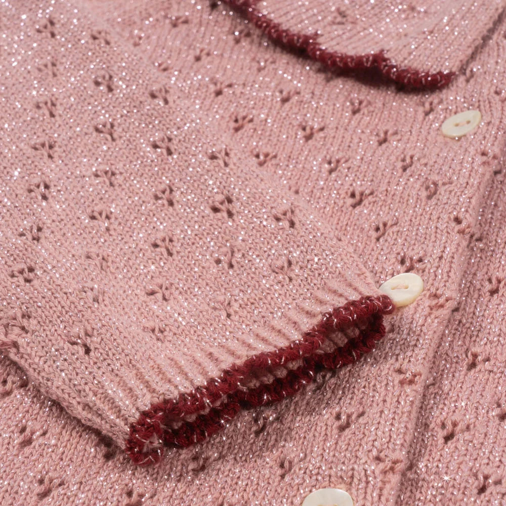 Holiday Knit Cardigan in Mellow Rose