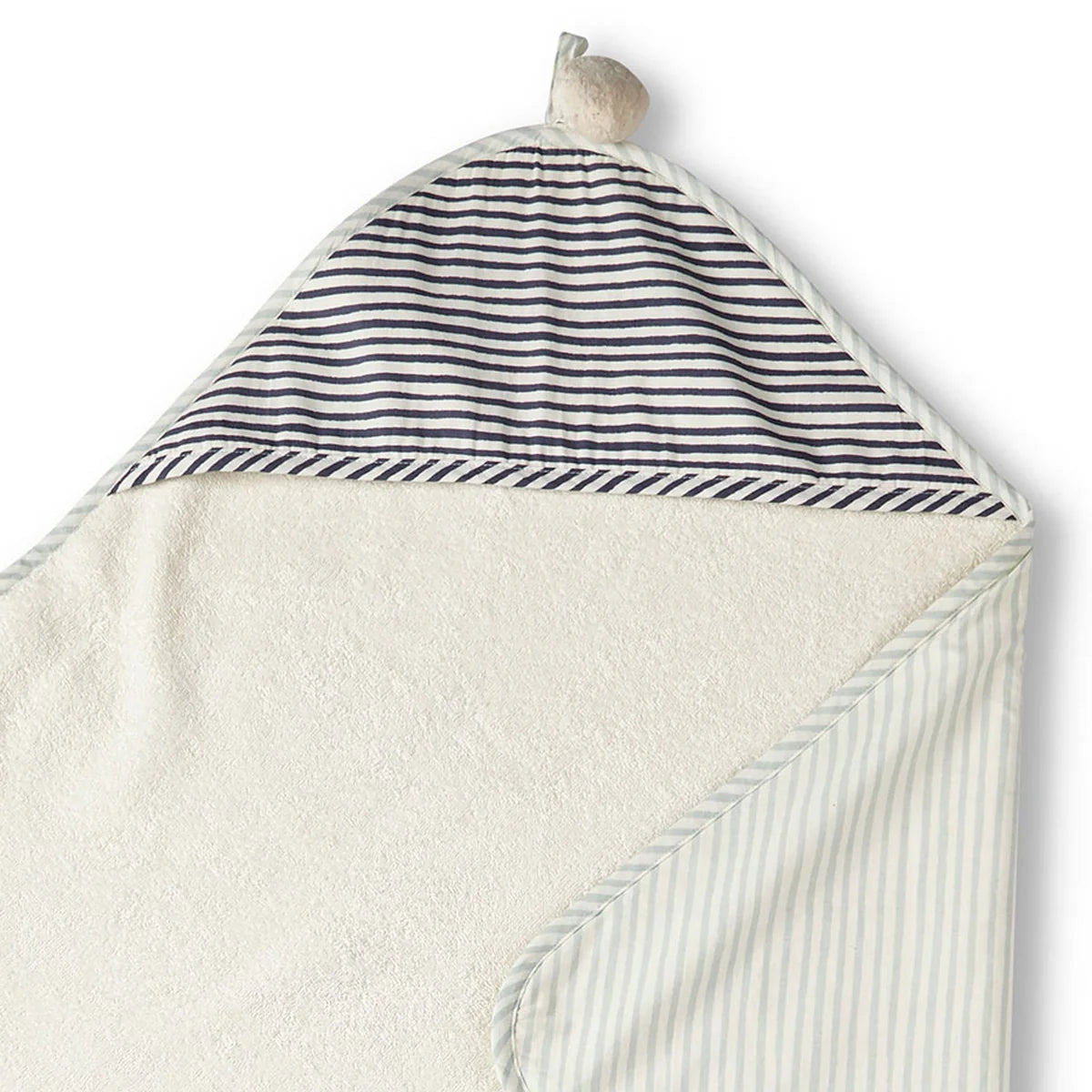 Navy Sea Striped Hooded Towel