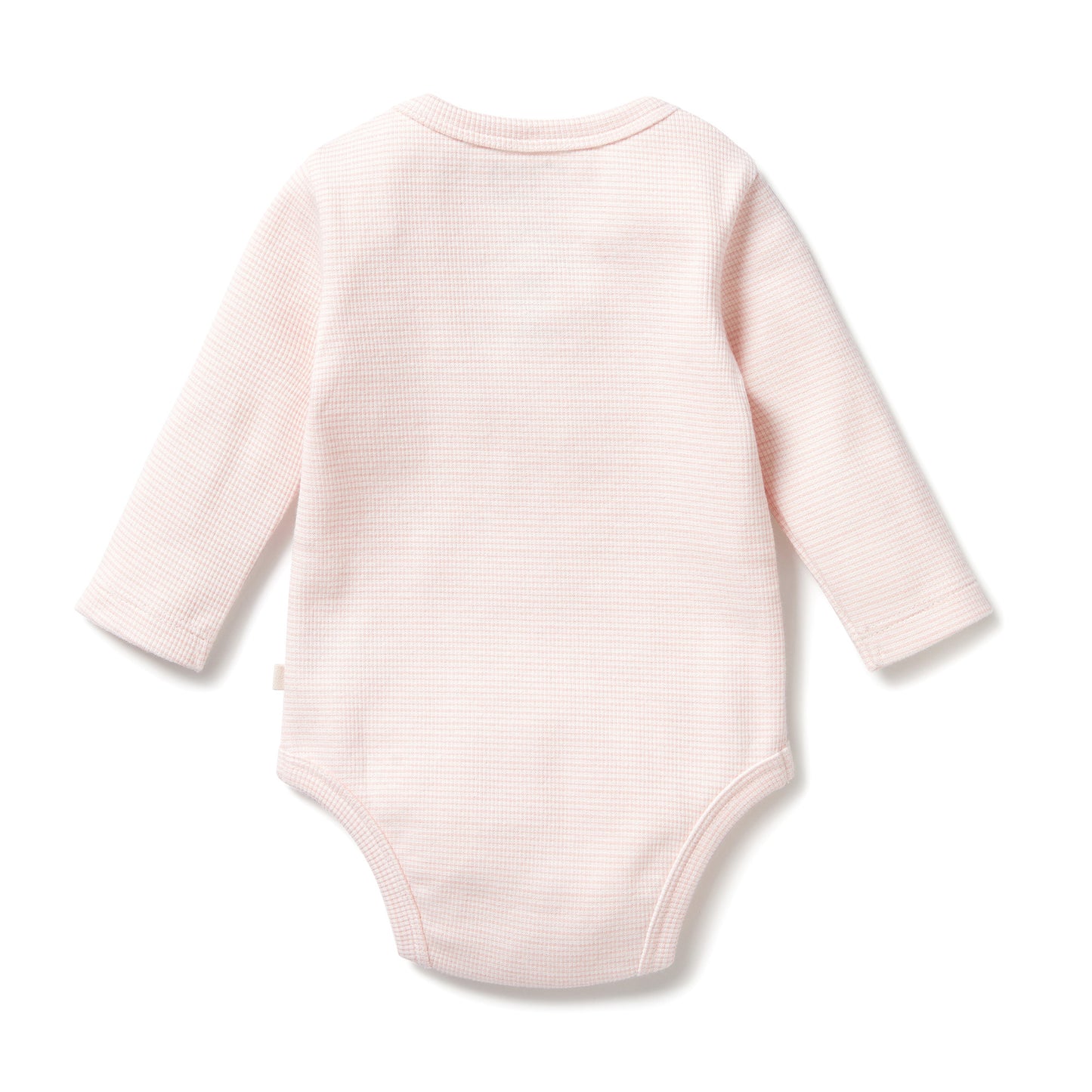 Organic Stripe Rib Long Sleeved Bodysuit in Cantaloupe