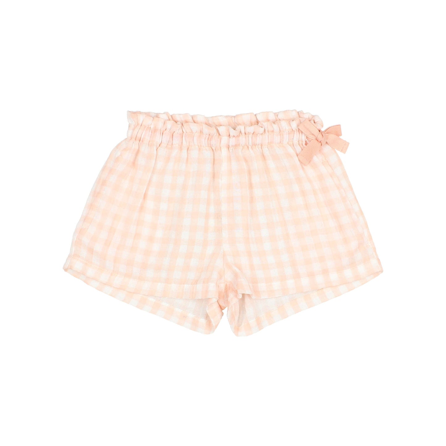 Gingham Muslin Shorts in Light Pink