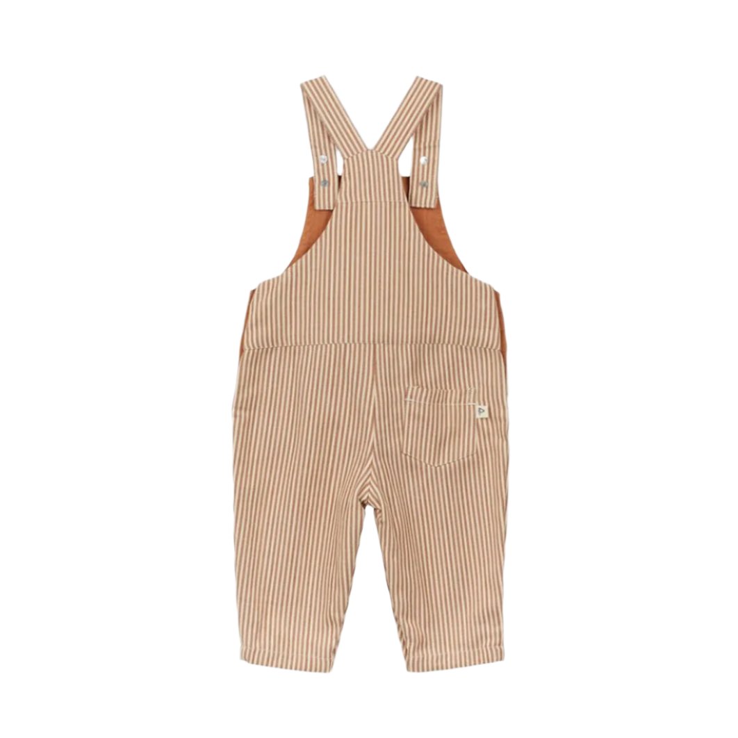 Baby Denim Striped Overalls in Terre