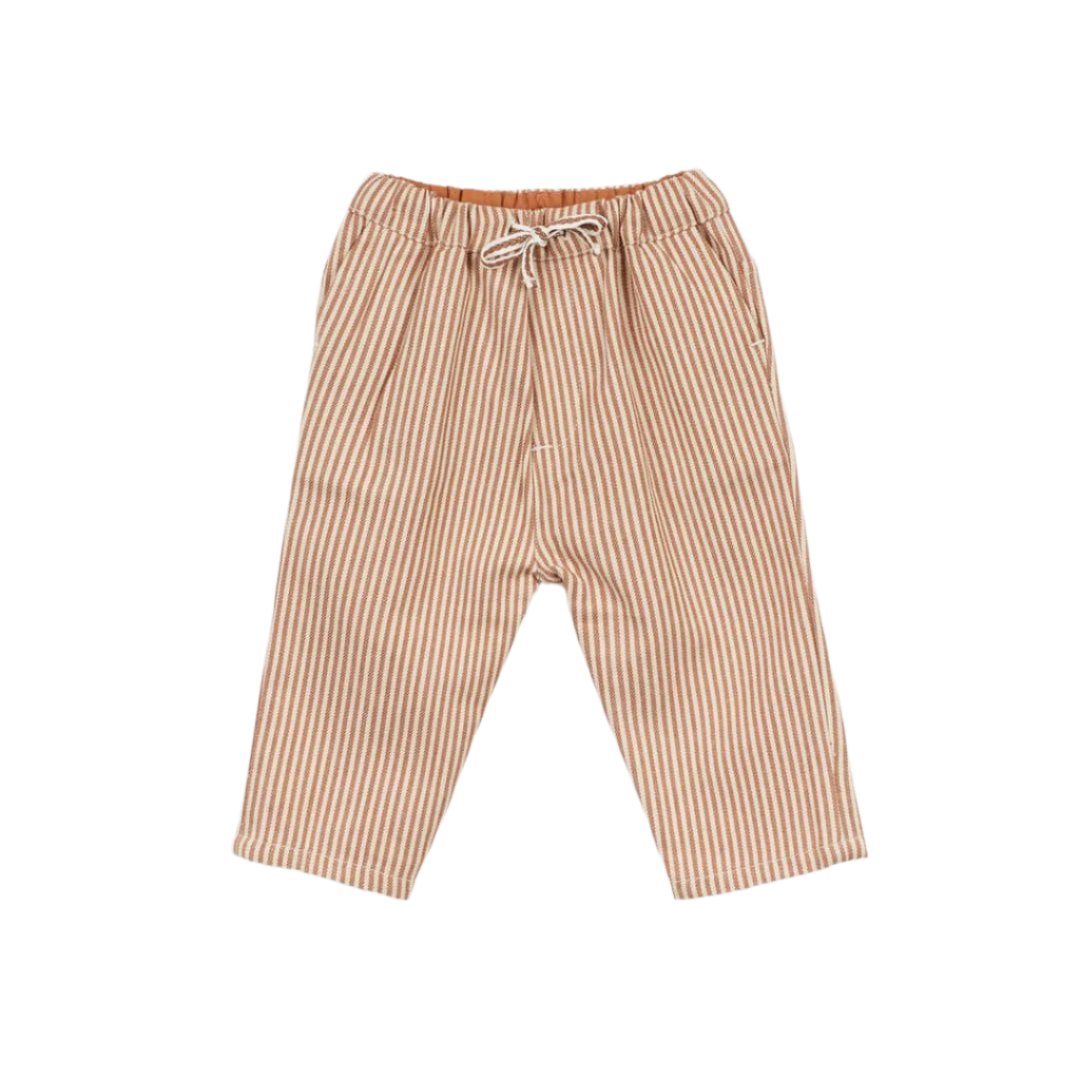 Baby Denim Striped Pants in Terre