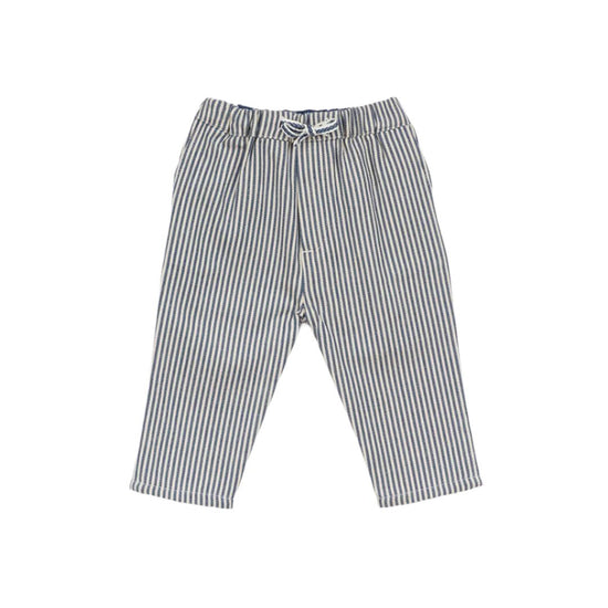 Baby Denim Striped Pants in Navy