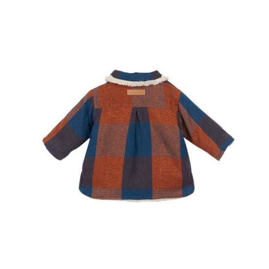 Baby Fur Check Overshirt in Marron