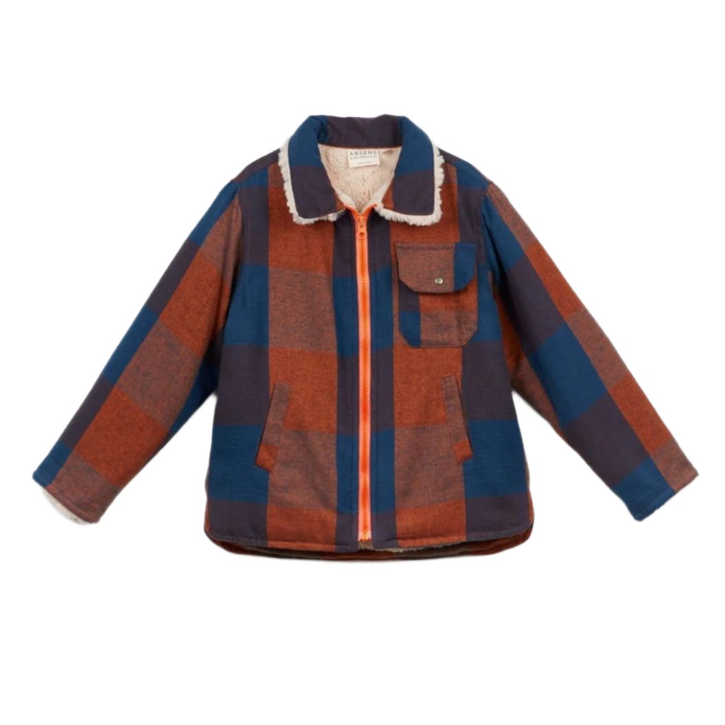 Toddler Fur Check Overshirt in Marron