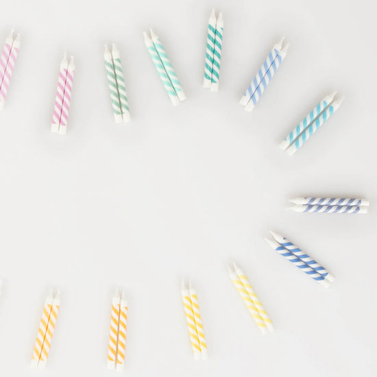 Rainbow Striped Mini Candles