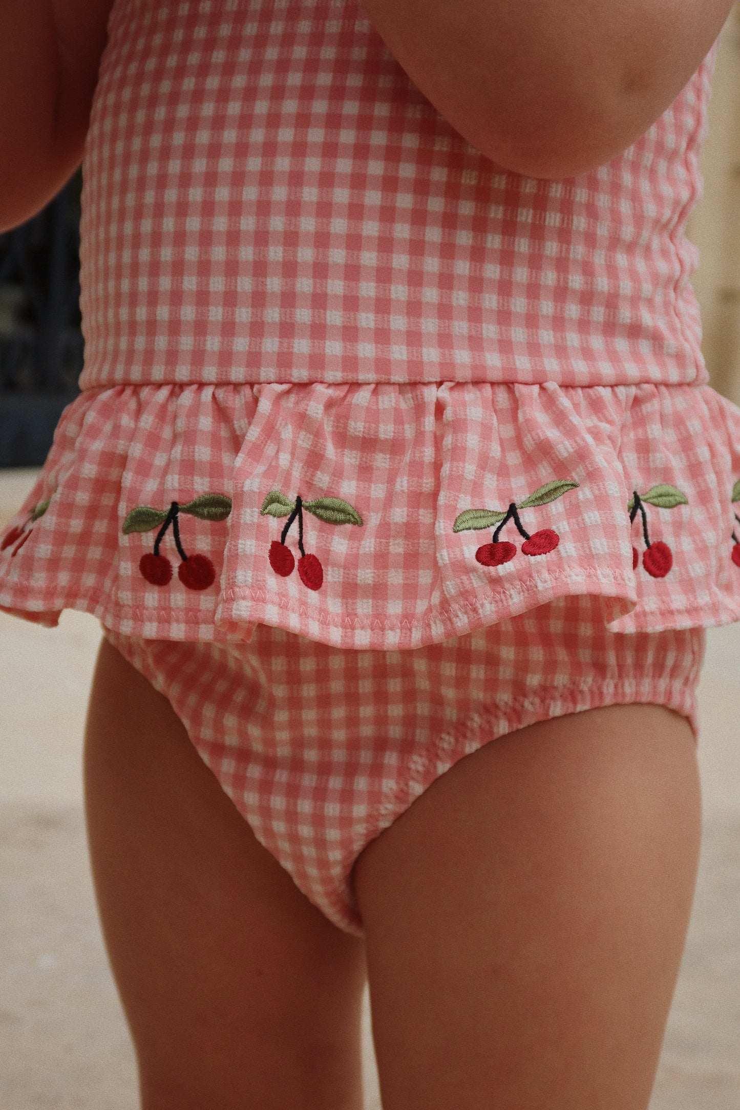 Soline Swimsuit in Geranium Pink Cherries