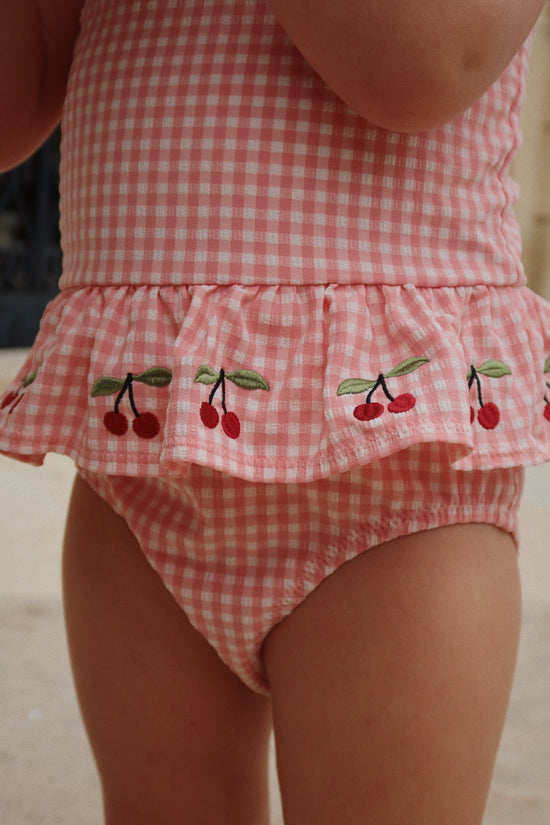Load image into Gallery viewer, Soline Swimsuit in Geranium Pink Cherries
